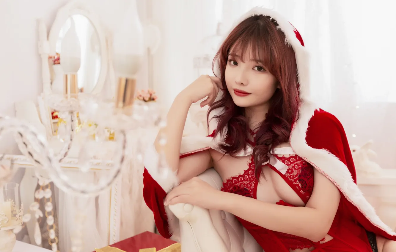Фото обои азиатка, new year, holiday, asian, Косплей, Cosplay, cutie, asian girls
