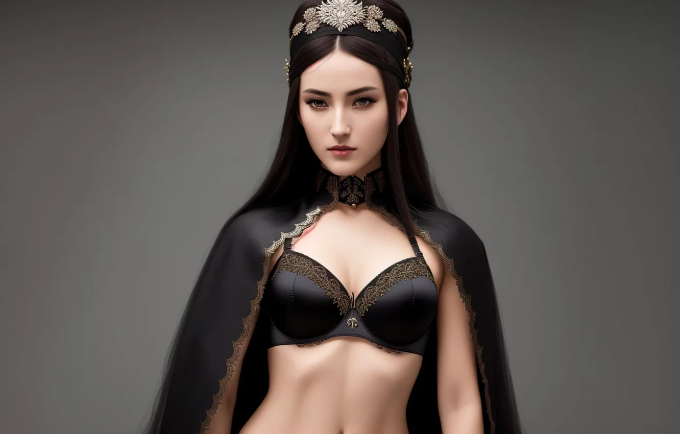 Фото обои girl, fantasy, dress, art, digital art, fantasy art, fantasy girl, concubine