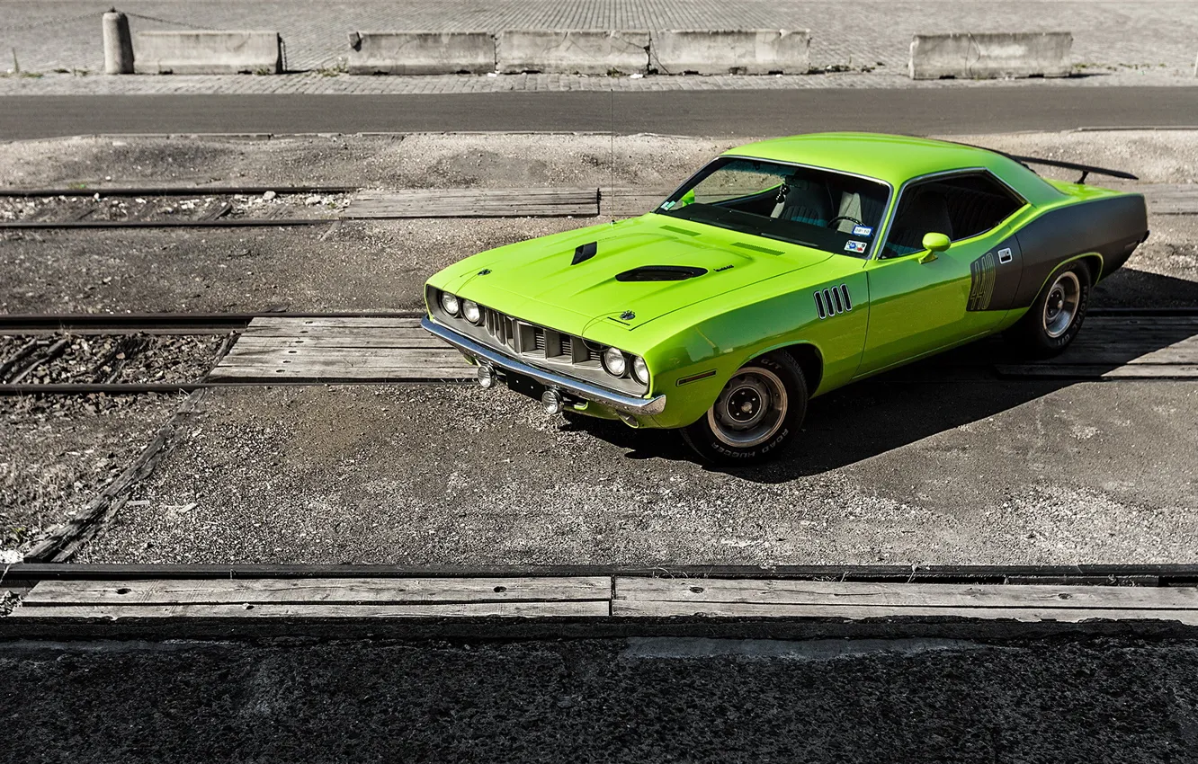 Фото обои 1971, Green, Barracuda, Plymouth