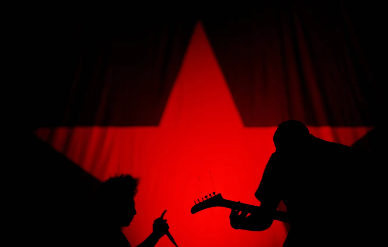 Фото обои красный, музыка, черный, звезда, рок