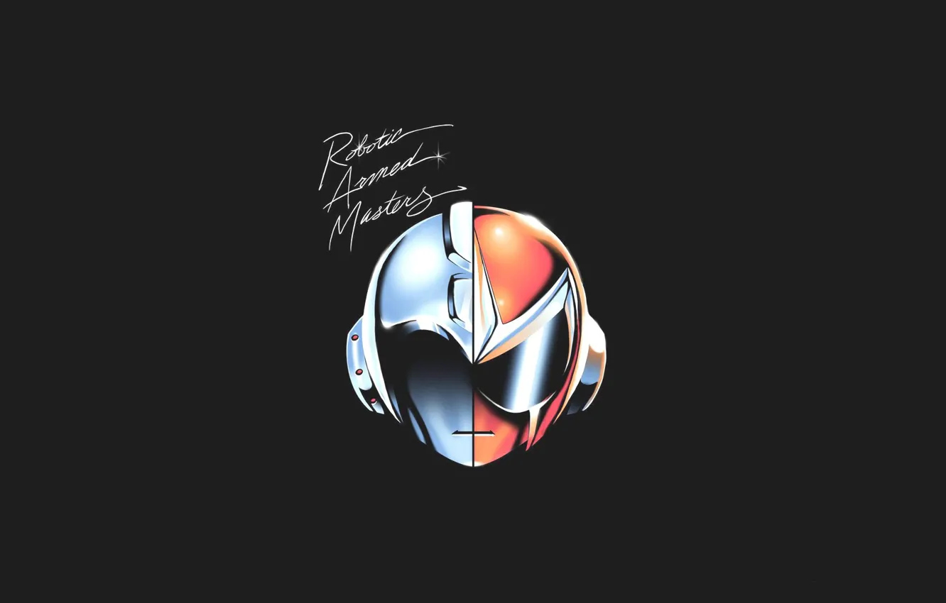 Фото обои музыка, маска, арт, Daft Punk, by Pertheseus, Pertheseus, ROBOTIC ARMED MASTERS, MegaMan