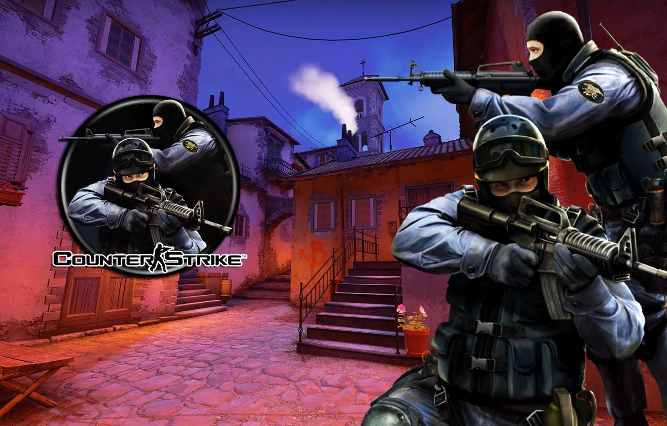 Фото обои город, оружие, солдаты, маски, Counter-Strike Global Offensive, Counter-Strike: Global Offensive