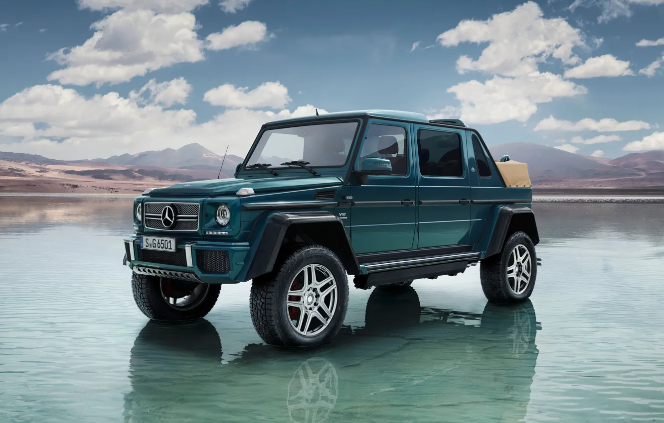 Фото обои Небо, Вода, Облака, Красота, Mercedes-Maybach G 650 Landaulet