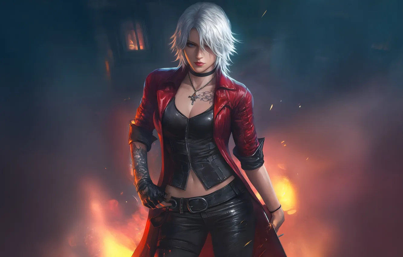 Фото обои Girl, Anime, Dante, DmC, Anime Girl, AI Art, AI Generated
