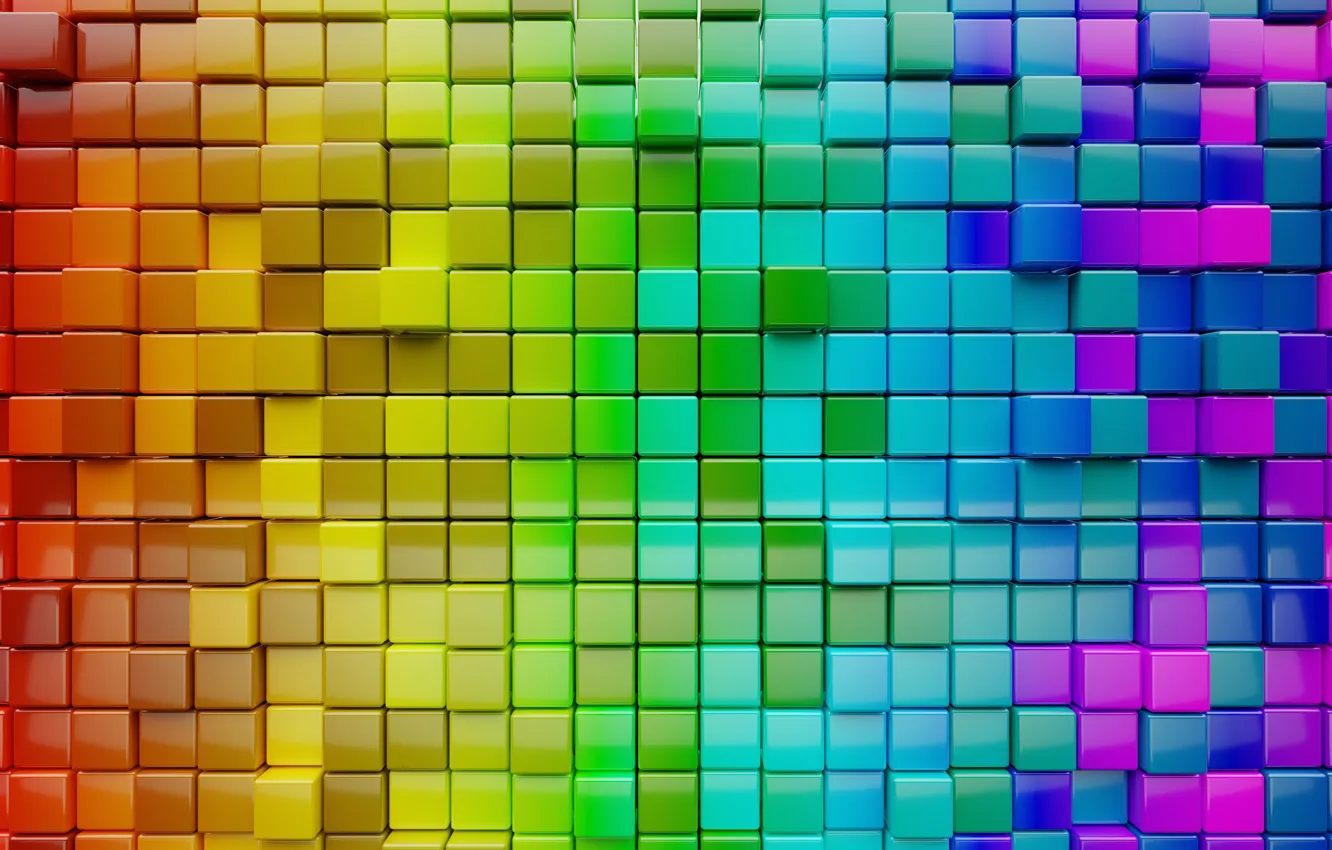 Фото обои colors, colorful, abstract, Cubes, minimalism, textures, digital art, artwork