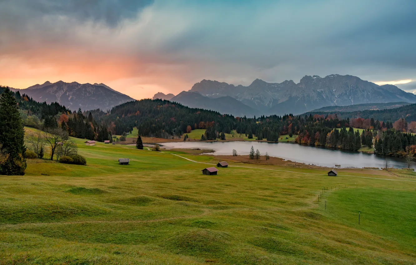 Фото обои Природа, Горы, Озеро, Германия, Бавария