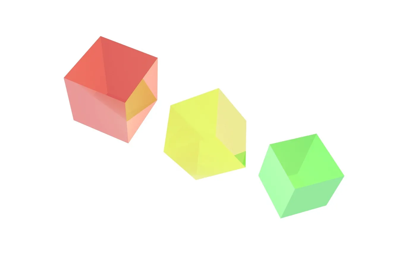 Фото обои абстракция, краски, кубик, куб