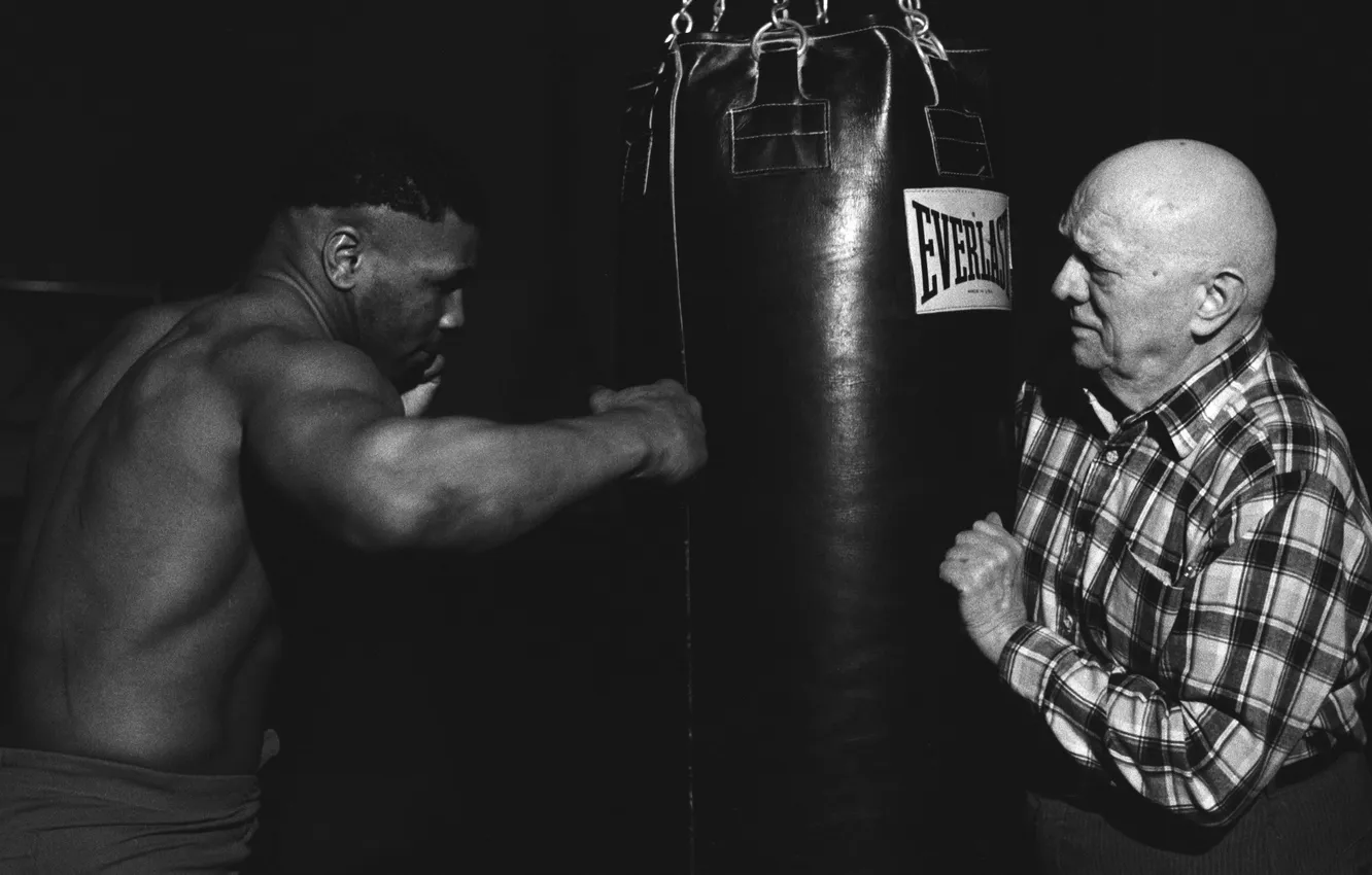 Фото обои бокс, Mike Tyson, Майк Тайсон, Cus D'Amato, Кас Д'Амато