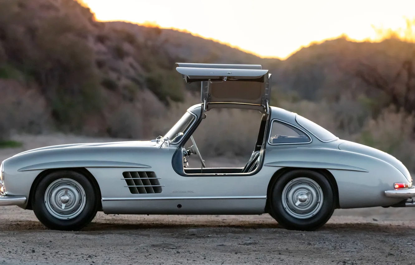 Фото обои Mercedes-Benz, 300SL, 1955, Mercedes-Benz 300 SL, Gullwing