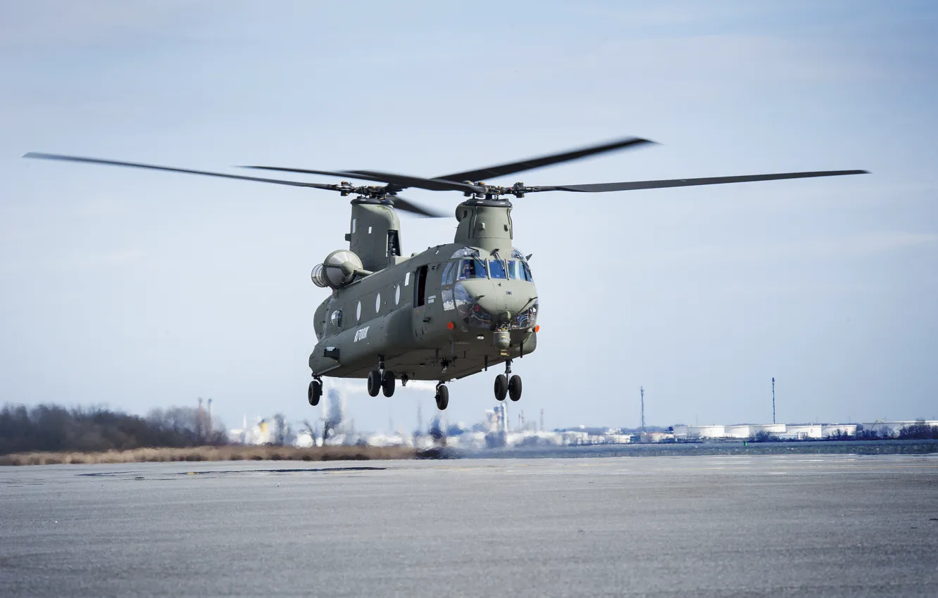 Фото обои вертолет, Boeing, аэродром, UK Chinook