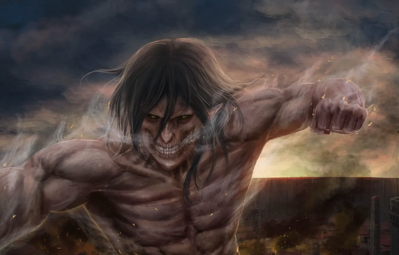 Фото обои monster, chaos, anime, fight, muscles, transformation, asian, giant