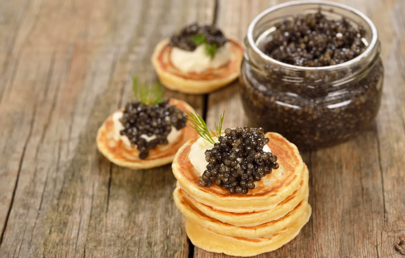 Фото обои праздник, черная, блины, икра, выпечка, масленица, Caviar, Pancake