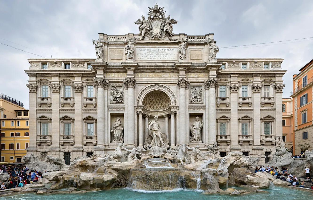 Фото обои Рим, Италия, фонтан Треви