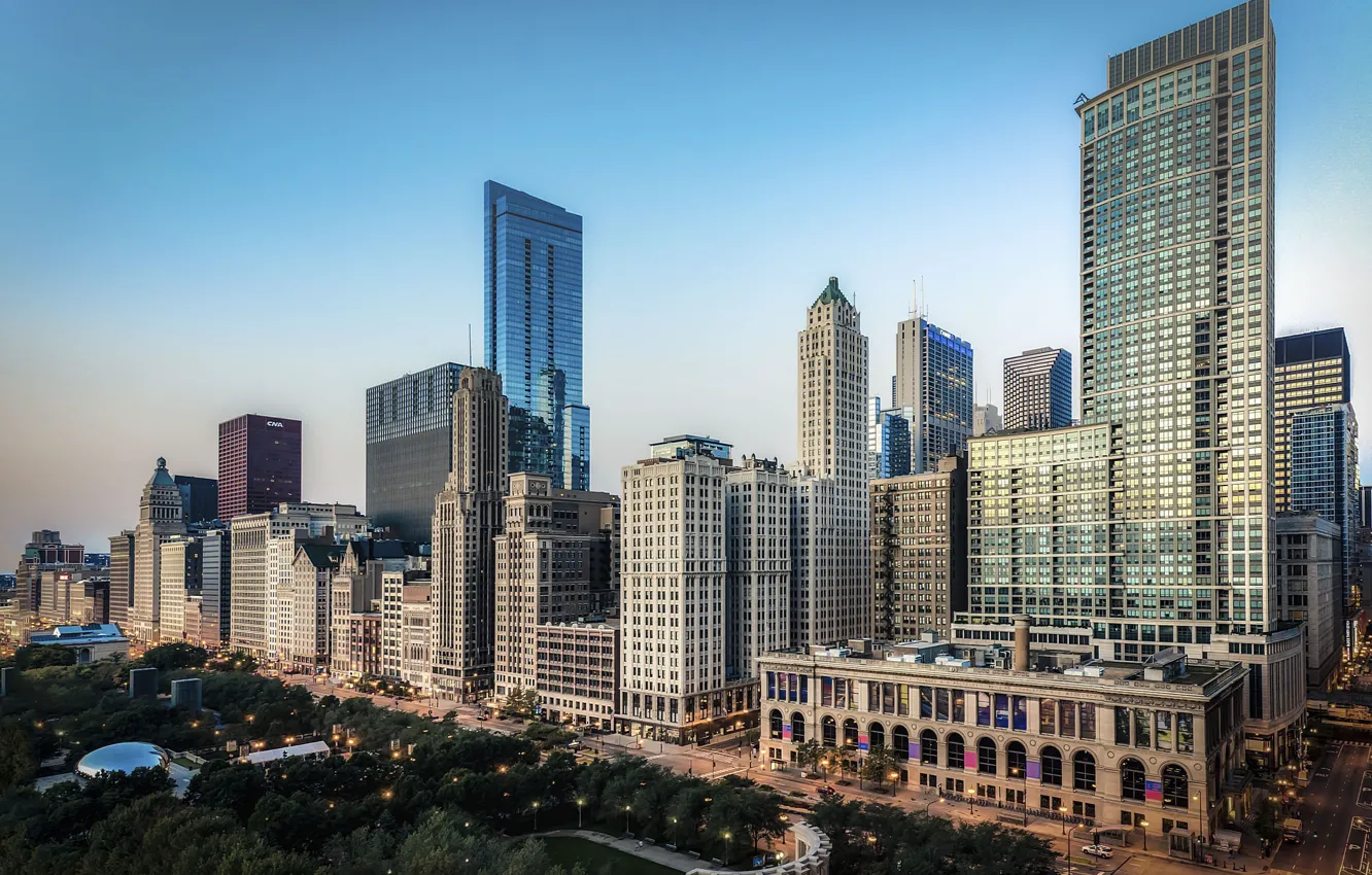 Фото обои Чикаго, США, Chicago, skyline, One Prudential Plaza