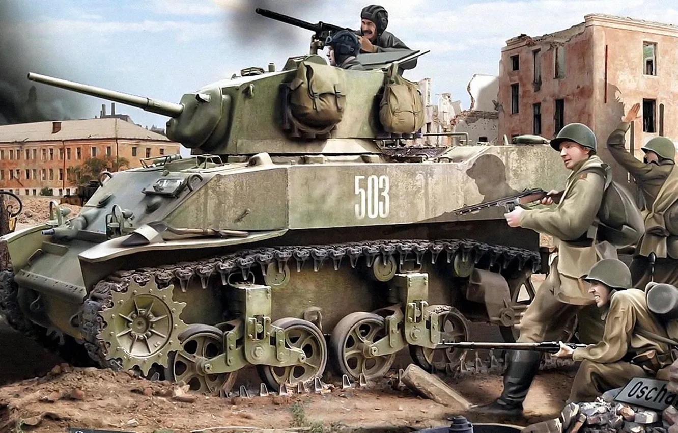 Фото обои арт, Стюарт, СССР, Light tank, американский лёгкий танк, Stuart, Ленд-лиз Великобритания СССР