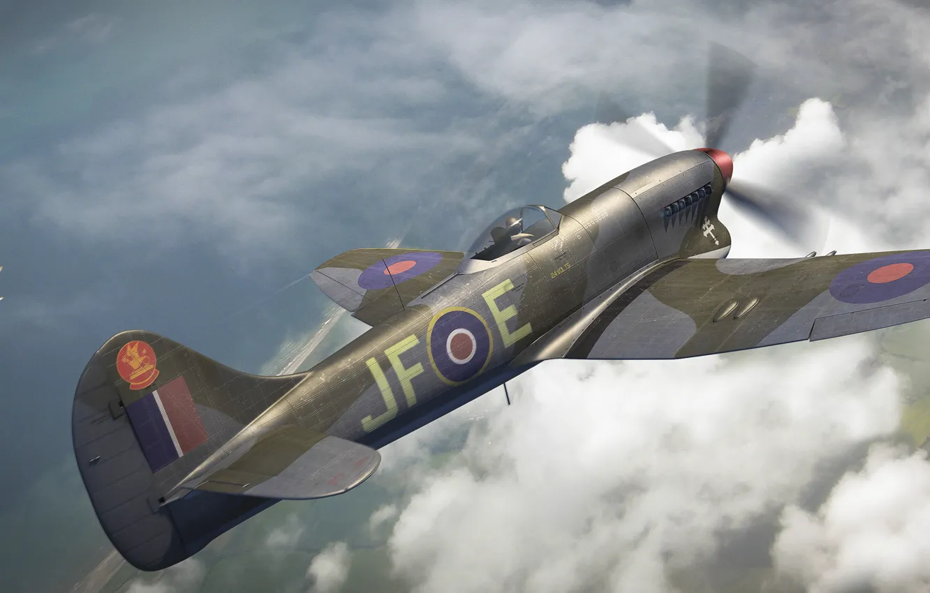 Фото обои небо, рисунок, истребитель, арт, самолёты, британский, немецкий, WW2