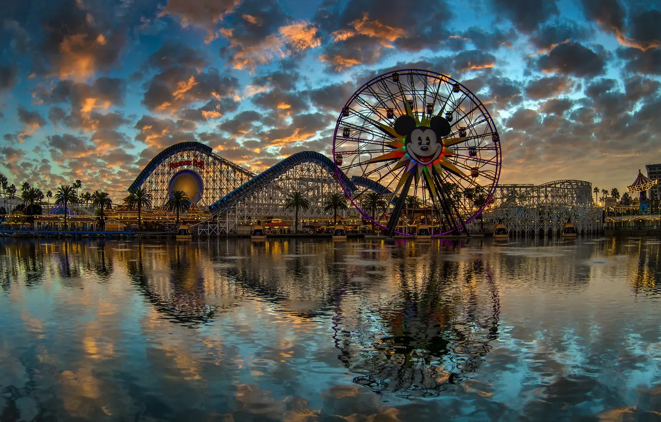 Фото обои California, Disney California Adventure, Paradise Pier, Anaheim