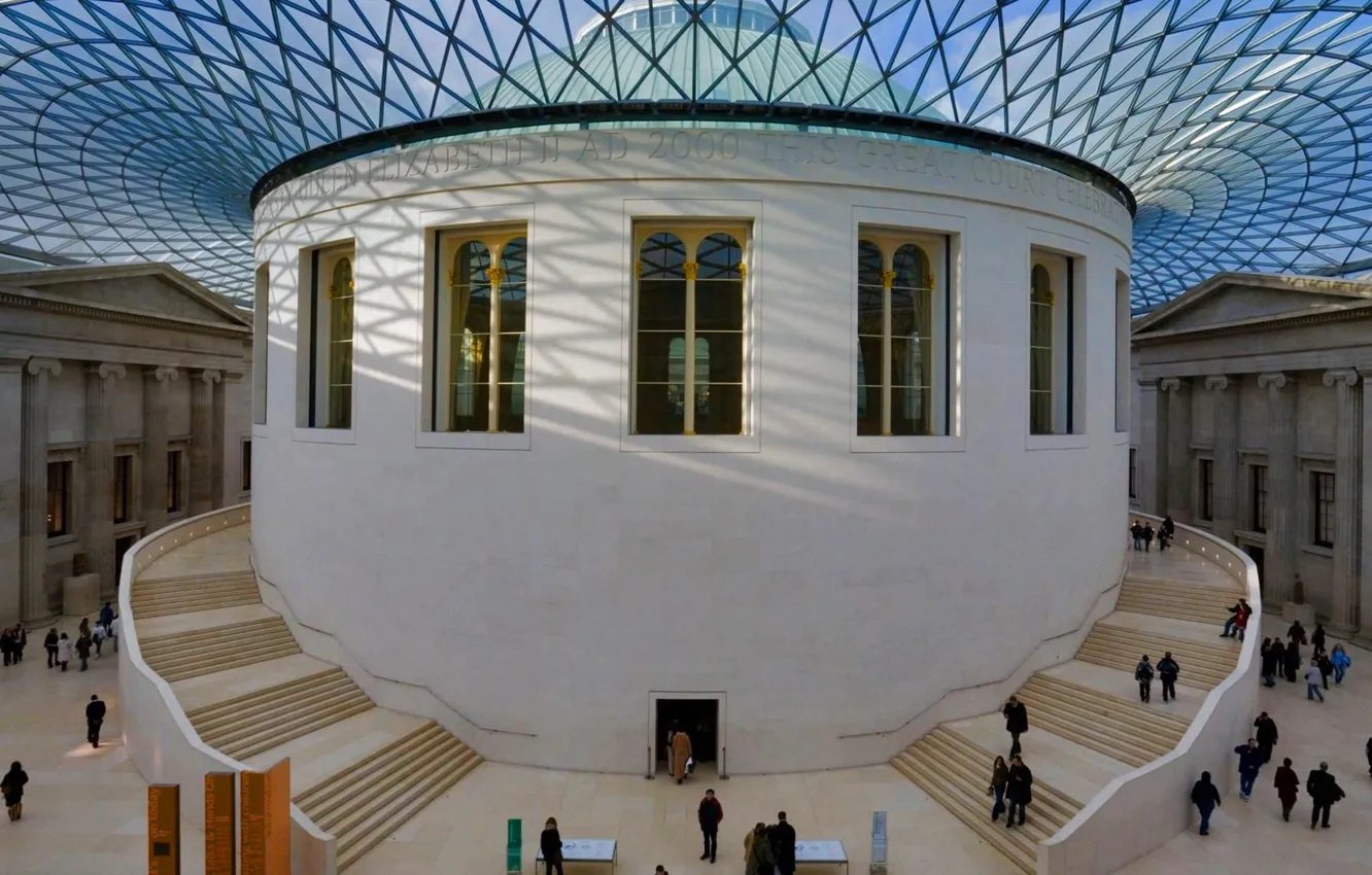 Фото обои Англия, Лондон, Британский музей, читальный зал, Большой Суд