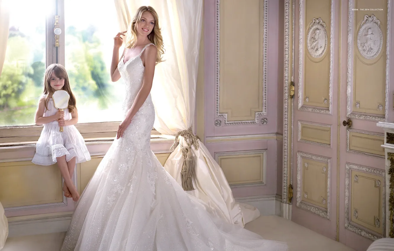 Фото обои улыбка, праздник, модель, платье, девочка, невеста, свадьба, Lindsay Ellingson