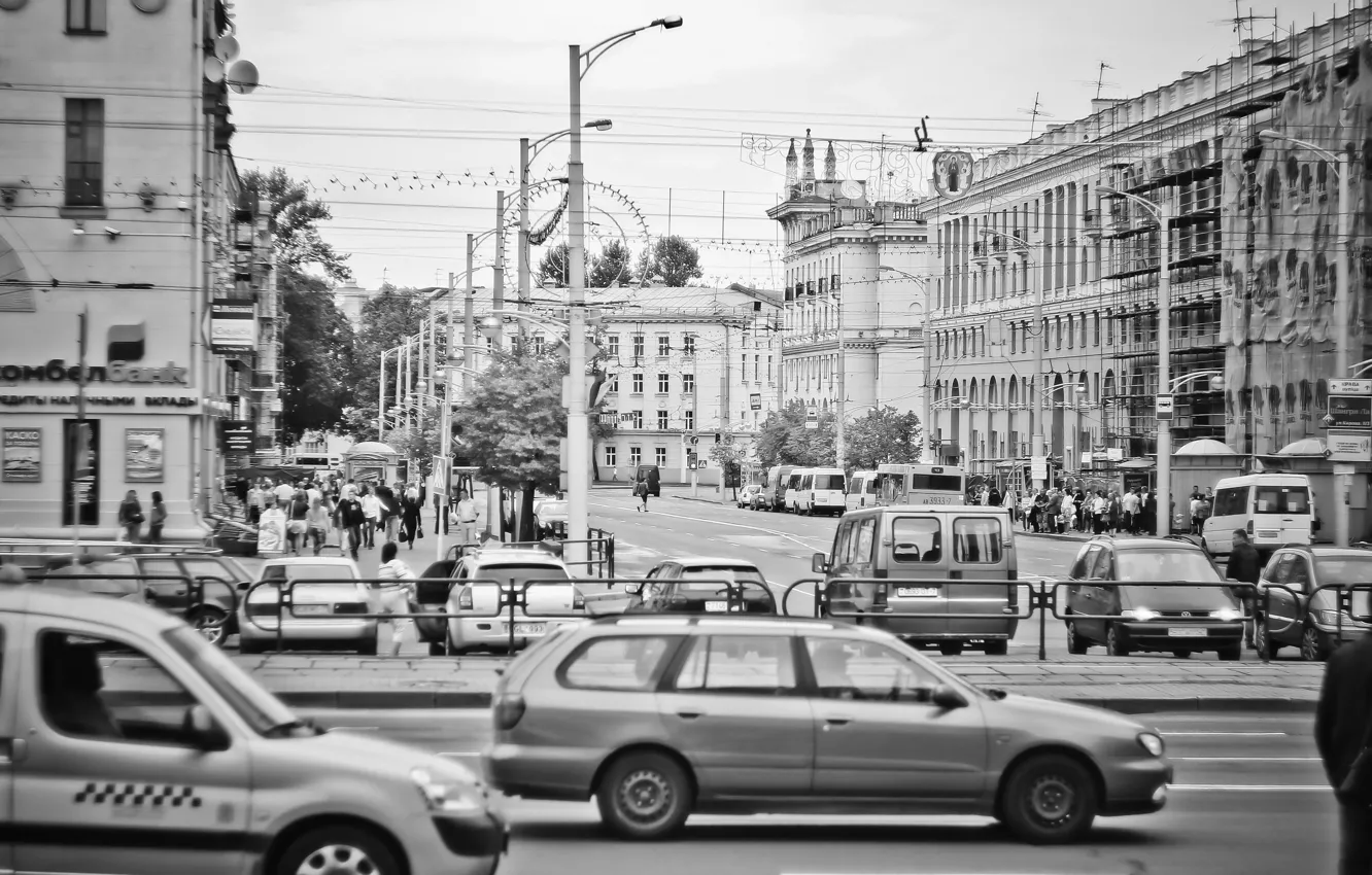 Фото обои черное и белое, беларусь, Minsk