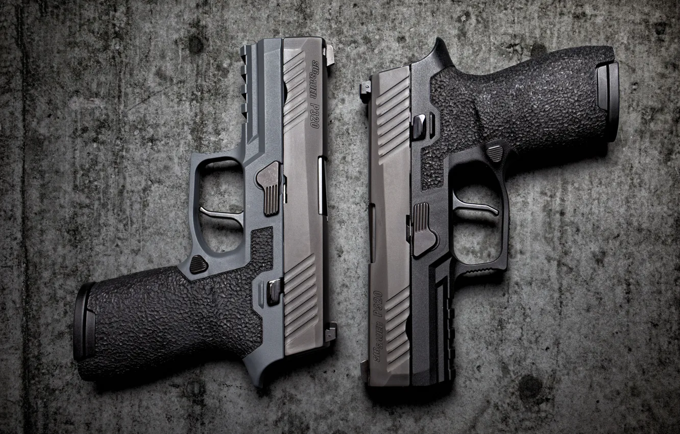 Фото обои фон, пистолеты, пара, Sig Sauer P320 Compact
