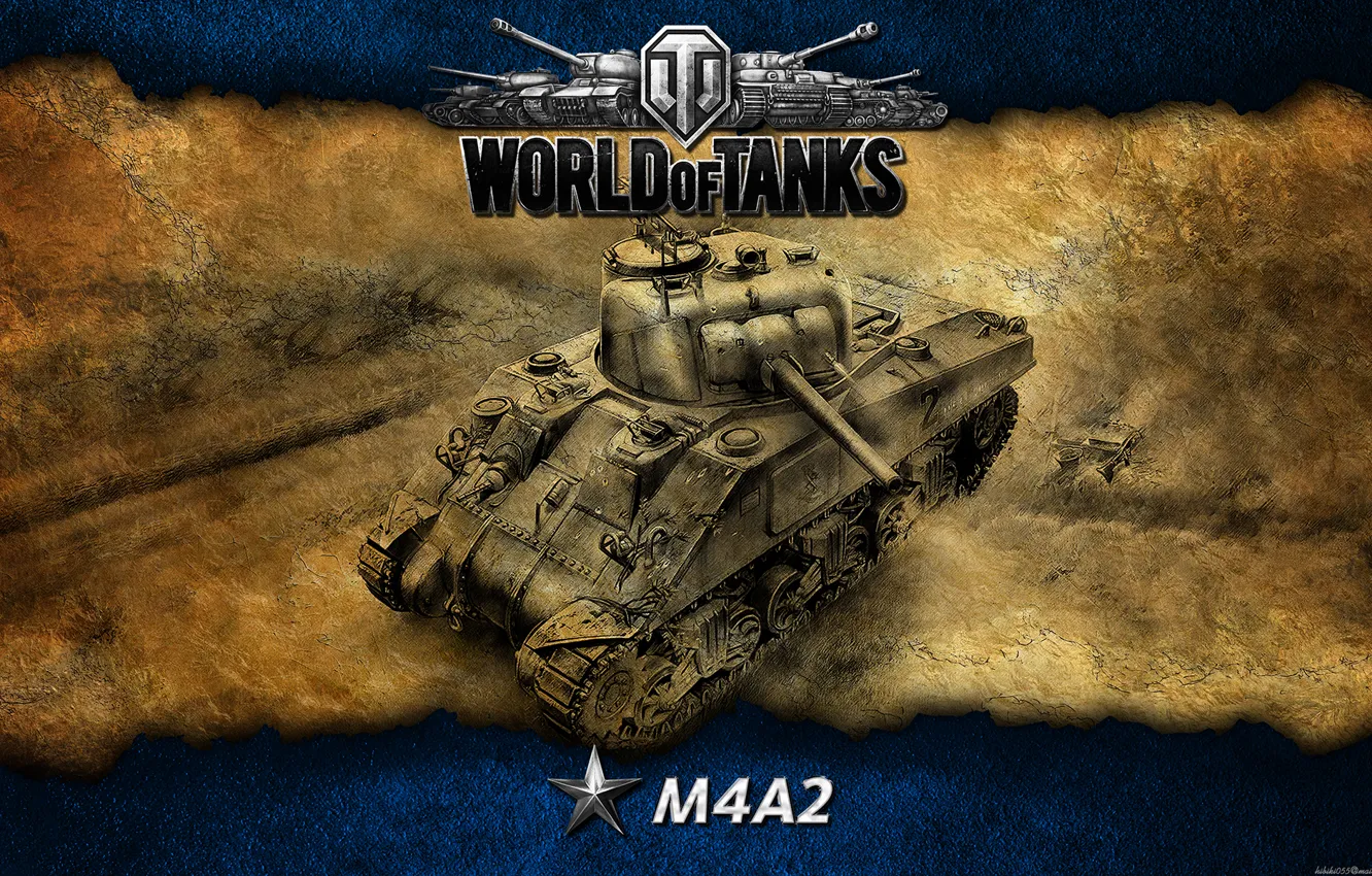 Фото обои арт, танк, США, танки, WoT, World of Tanks, M4A2