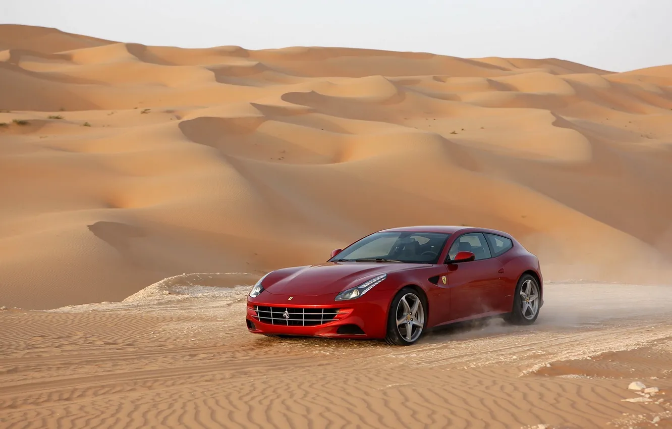 Фото обои Ferrari, desert
