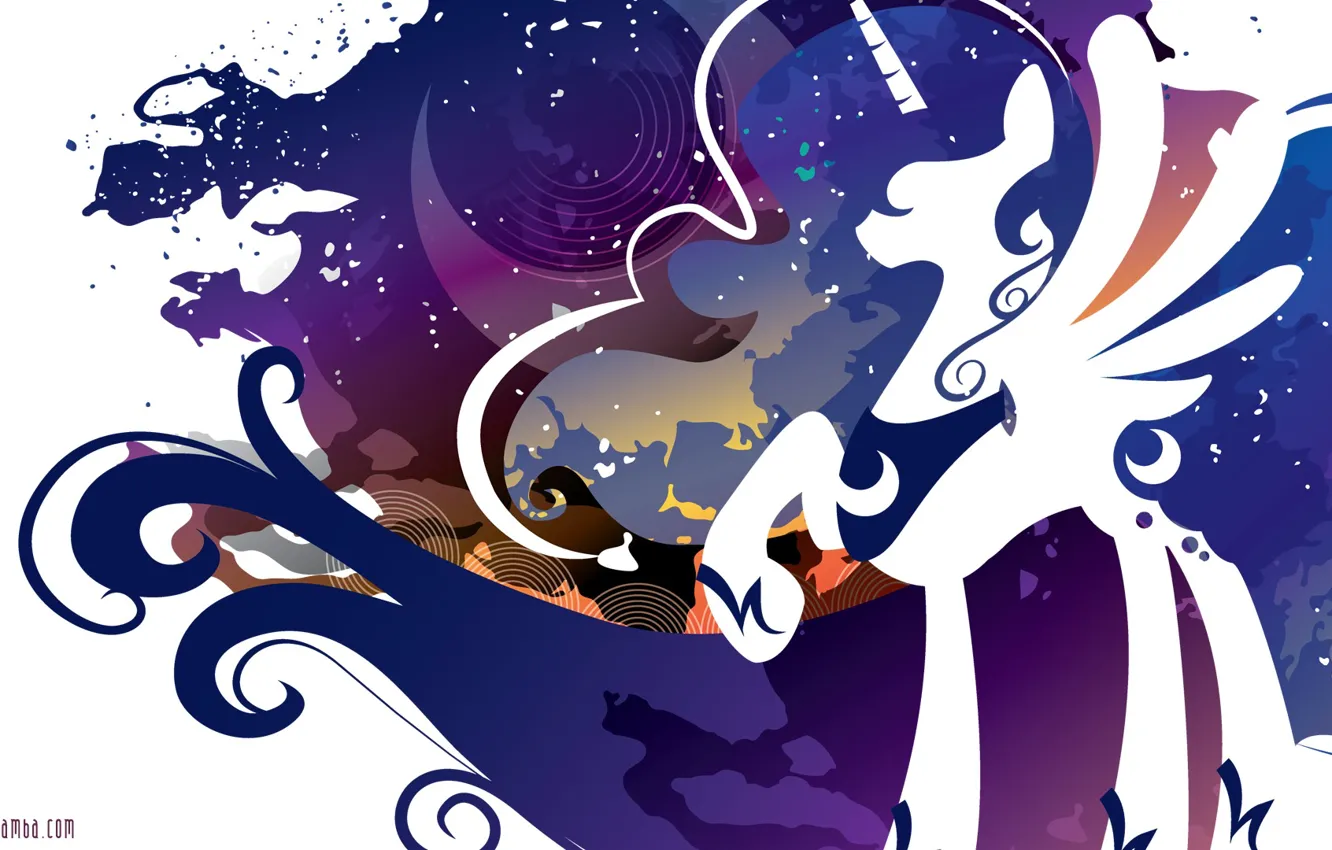 Фото обои luna, mlp, night., mylittlepony