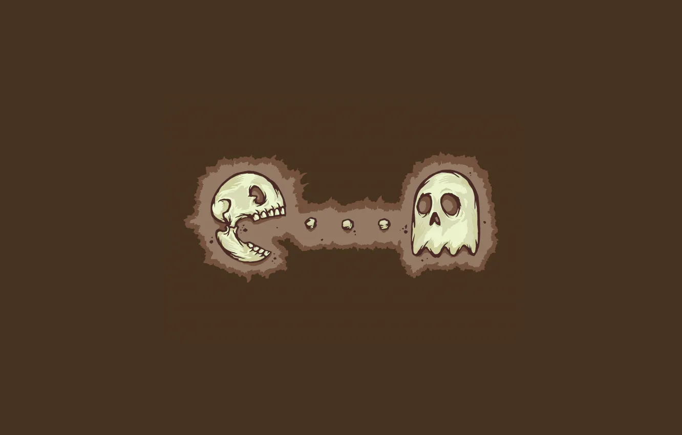 Фото обои череп, Pacman, Пакмен