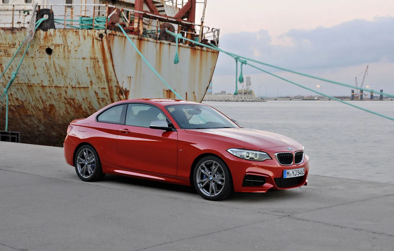 Фото обои BMW, red, ship, Coupé, M235i