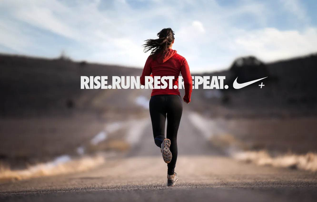 Фото обои nike, run, running, running girl, nike+