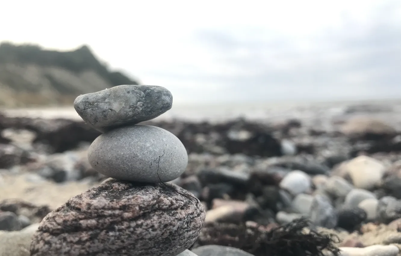 Фото обои море, пляж, галька, камни