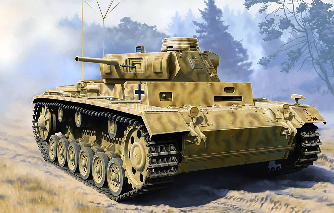 Фото обои рисунок, арт, Panzerkampfwagen III, Panzerbeobachtungswagen, бронированная машина наблюдателей, германская машина передовых артиллерийских наблюдателей