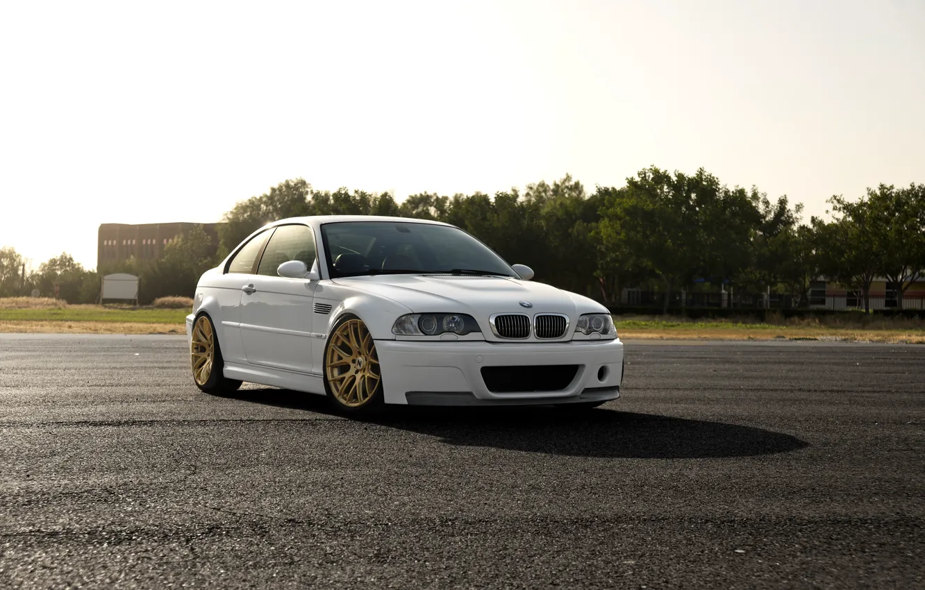 Фото обои BMW, White, E46, M3