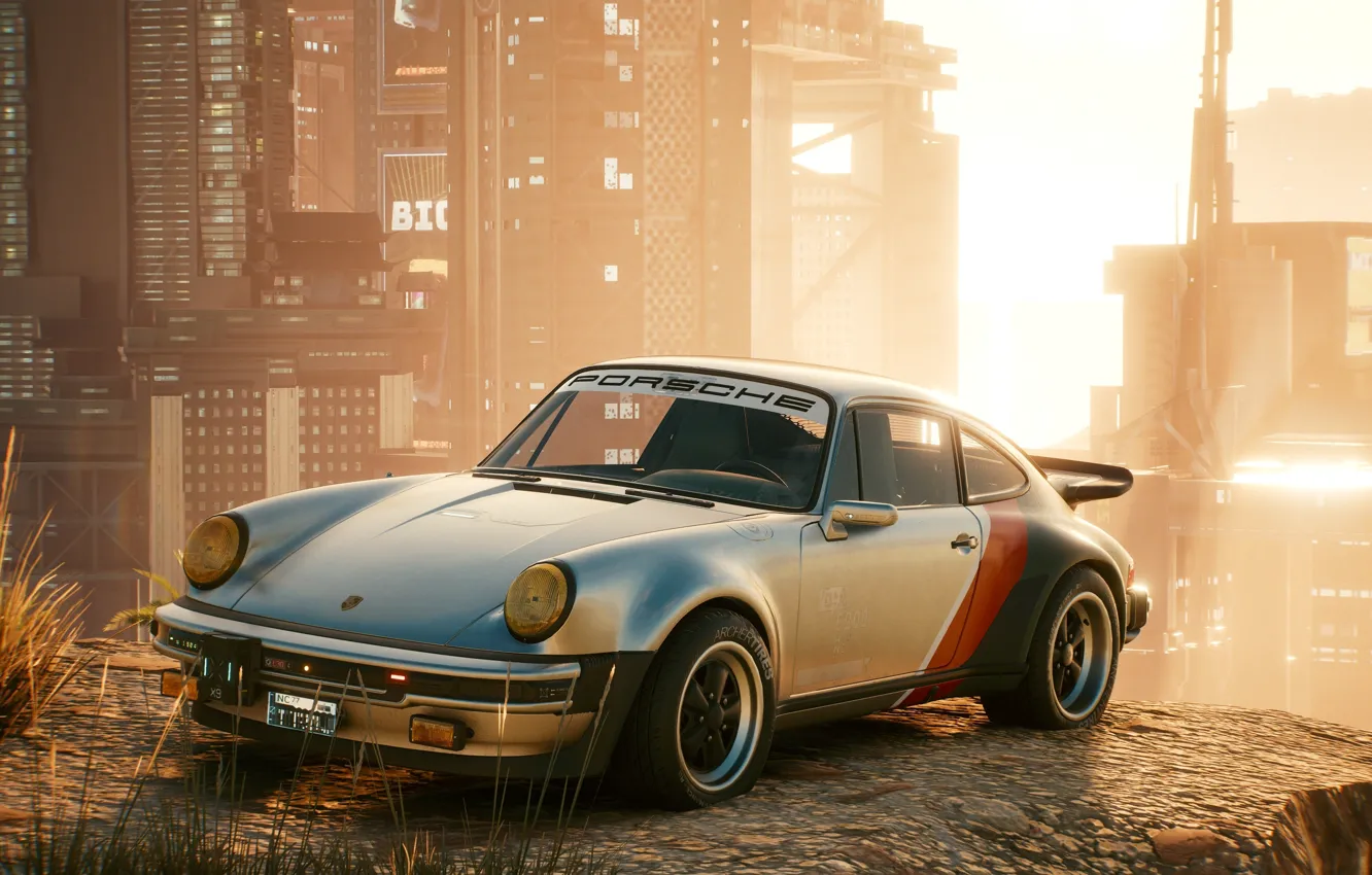 Фото обои car, porsche, landscape, racing car