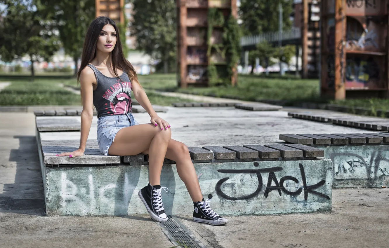 Фото обои лето, взгляд, лицо, стиль, модель, волосы, ножки, Daniela