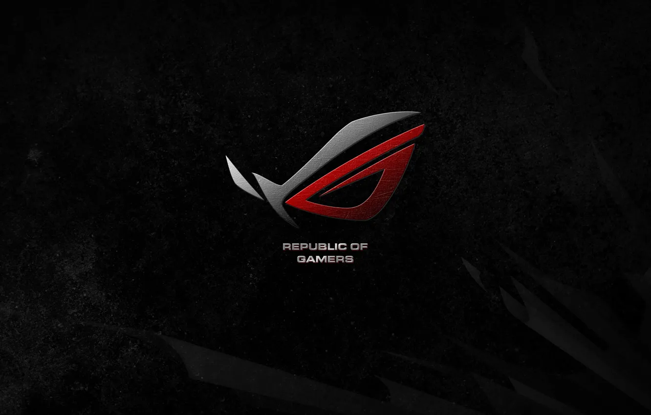 Фото обои high-tech, Логотип, черный фон, Logo, ASUS, Digital Art, brand, Republic Of Gamers