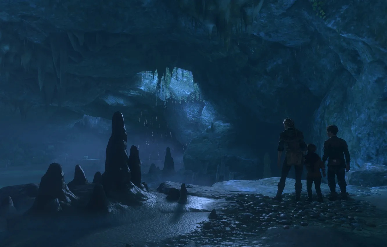 Фото обои пещера, a plague tale: innocence, подземные воды