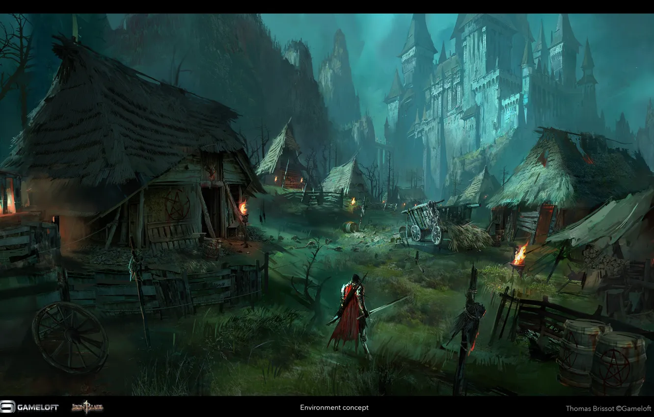 Фото обои замок, Transylvania, Iron Blade, Environment Concept