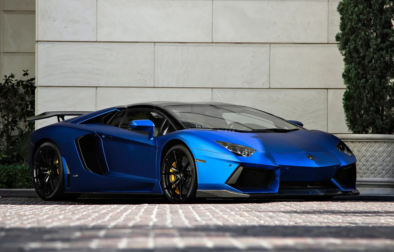 Фото обои Roadster, Lamborghini, LP700-4, Aventador, matte blue
