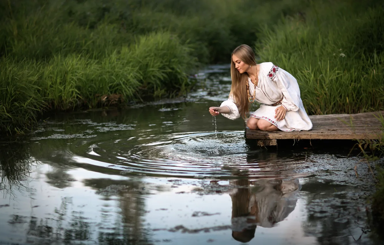 Фото обои вода, отражение, ручей, ножки, rimsky