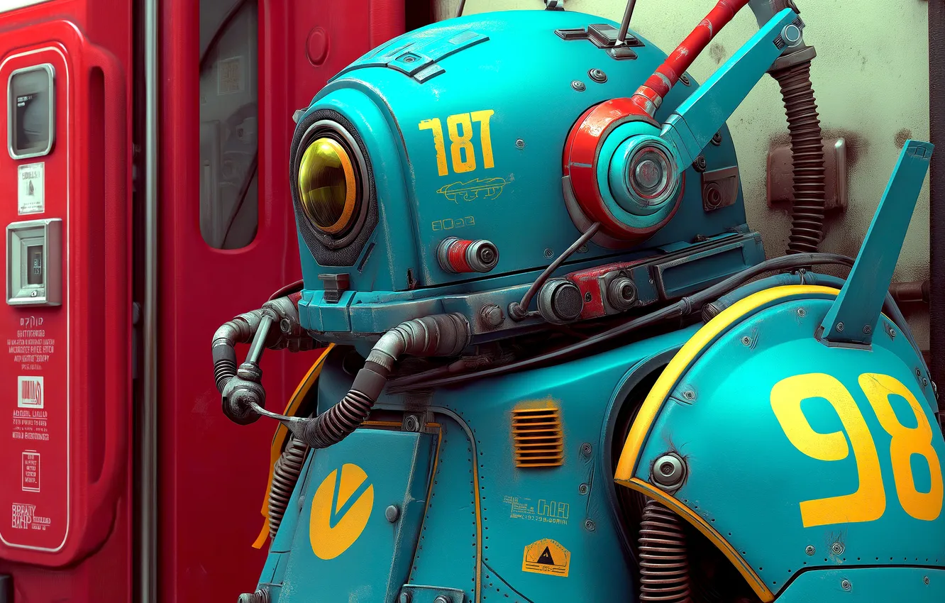 Фото обои fantasy, Robot, science fiction, sci-fi, digital art, artwork, fantasy art, fututristic