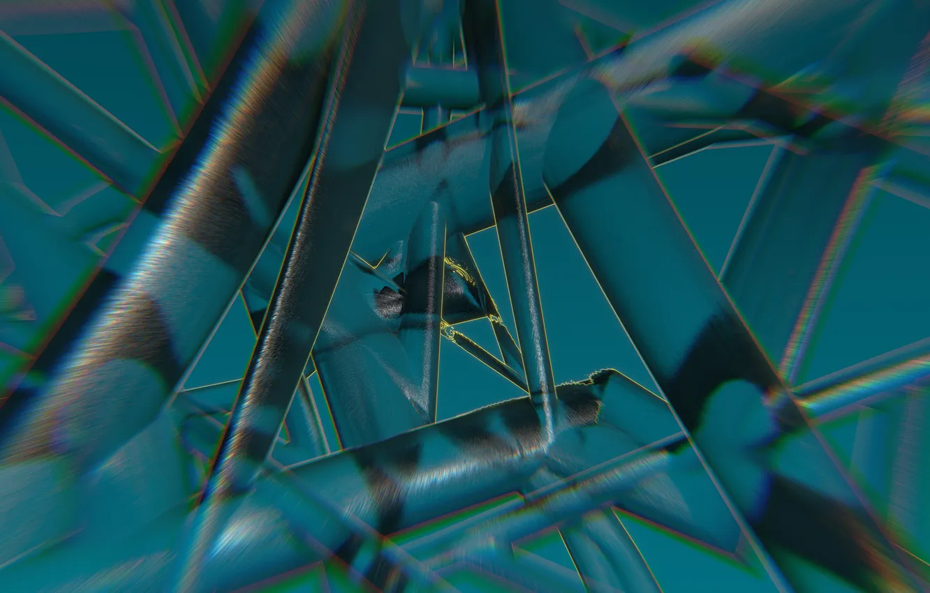 Фото обои wallpaper, glass, chaos, lines, color, abstraction, blender3d, 3dart