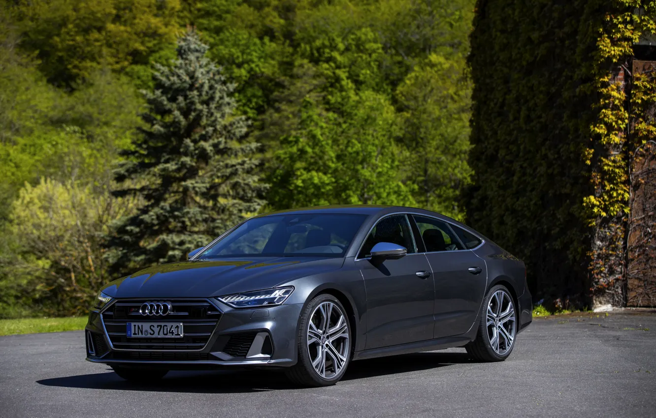 Фото обои Audi, Audi A7, спортбэк, 2019, тёмно-серый, S7 Sportback