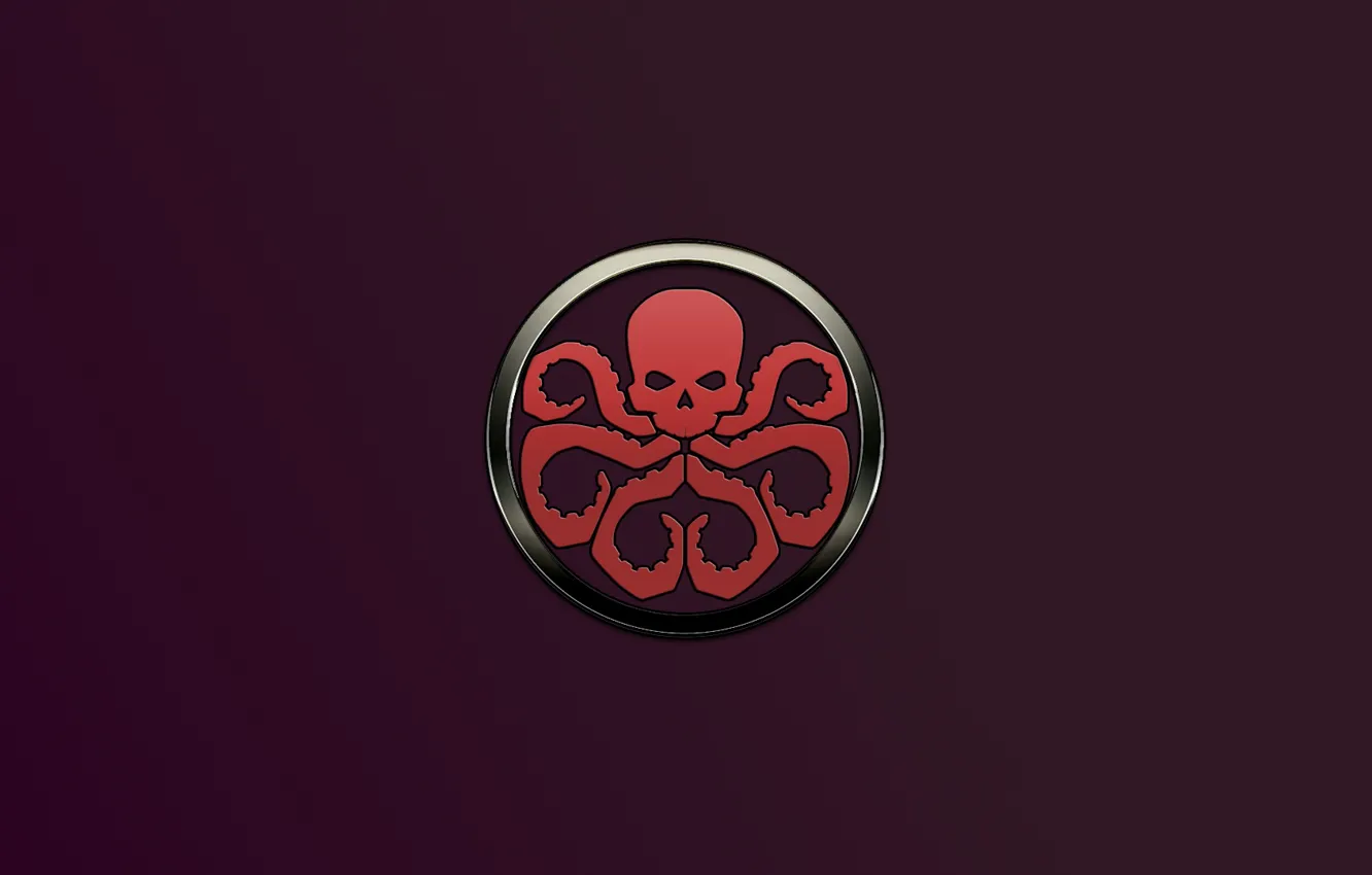 Фото обои skull, red, logo, symbol, metall, Marvel comic, tentacles, Hail Hydra