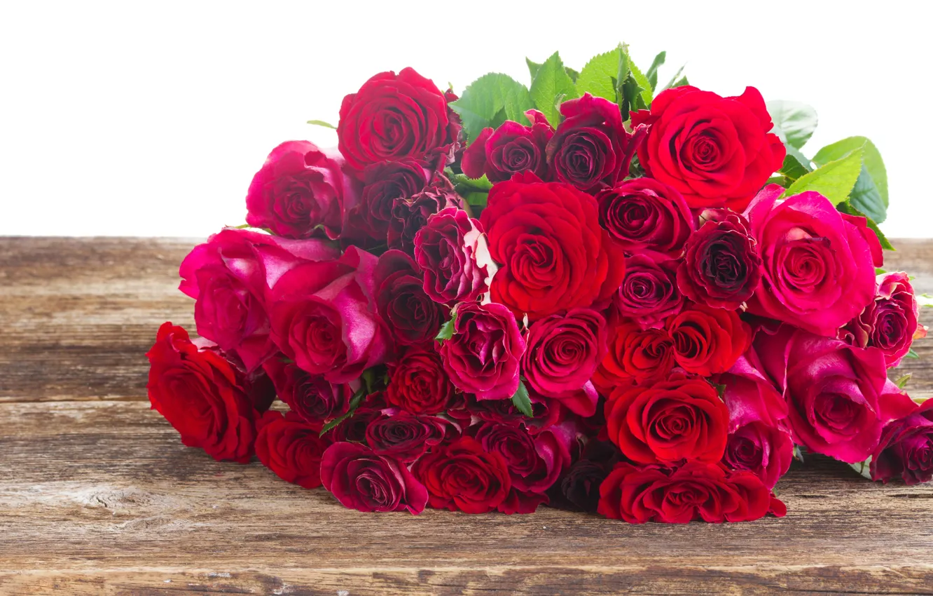 Фото обои розы, букет, красные, алые, бордовые
