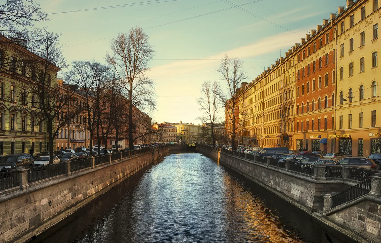 Фото обои Дома, Питер, Река, Санкт-Петербург, Здания, Russia, спб, St. Petersburg