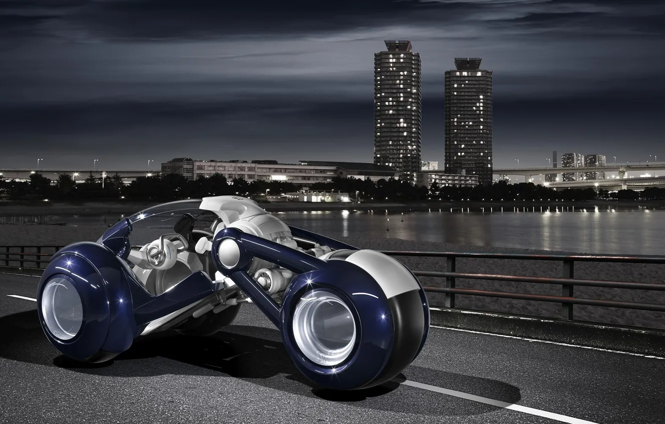 Фото обои город, фантазия, мото, Peugeot RD Concept