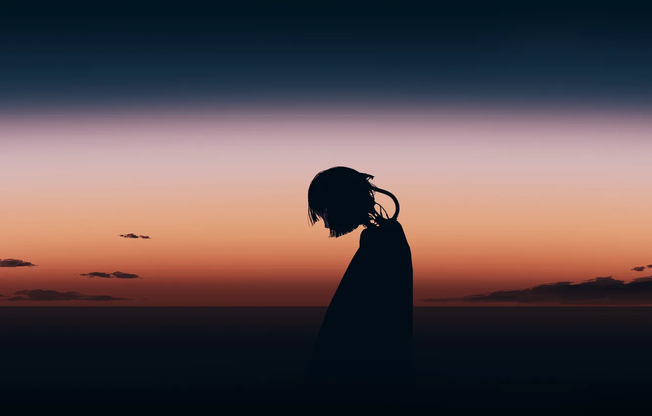 Фото обои закат, девочка, киборг, постапокалипсис, by Gracile