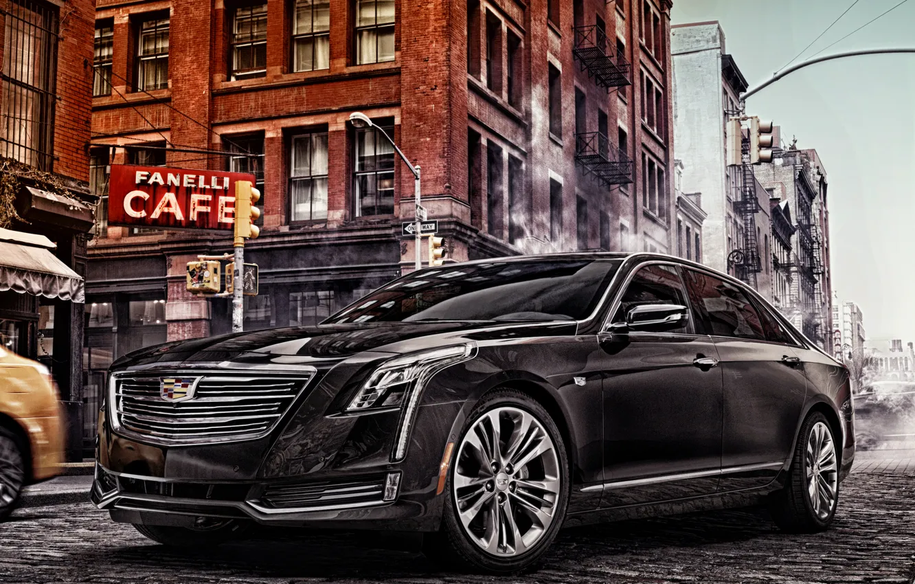 Фото обои город, улица, Cadillac, седан, кадиллак, CT6